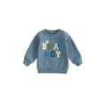 thumbnail image 1 of Suealasg Little Boys Birthday Sweatshirts Long Sleeve Crewneck Heart Letter Print Pullover Tops 6M 1T 2T 3T 4T 5T Toddler Boys Casual Fall Clothes, 1 of 7