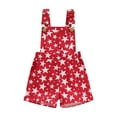 thumbnail image 1 of Suealasg Little Boys Girls 4th of July Jumpsuit 1T 2T 3T 4T 5T 6T Kids Sleeveless Star Print Spaghetti Strap Denim Romper Overalls Toddler Summer Independence Day Clothes, 1 of 9