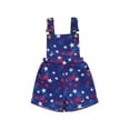 thumbnail image 1 of Suealasg Little Boys Girls 4th of July Jumpsuit 1T 2T 3T 4T 5T 6T Kids Sleeveless Star Print Spaghetti Strap Romper Overalls Toddler Summer Independence Day Clothes, 1 of 9