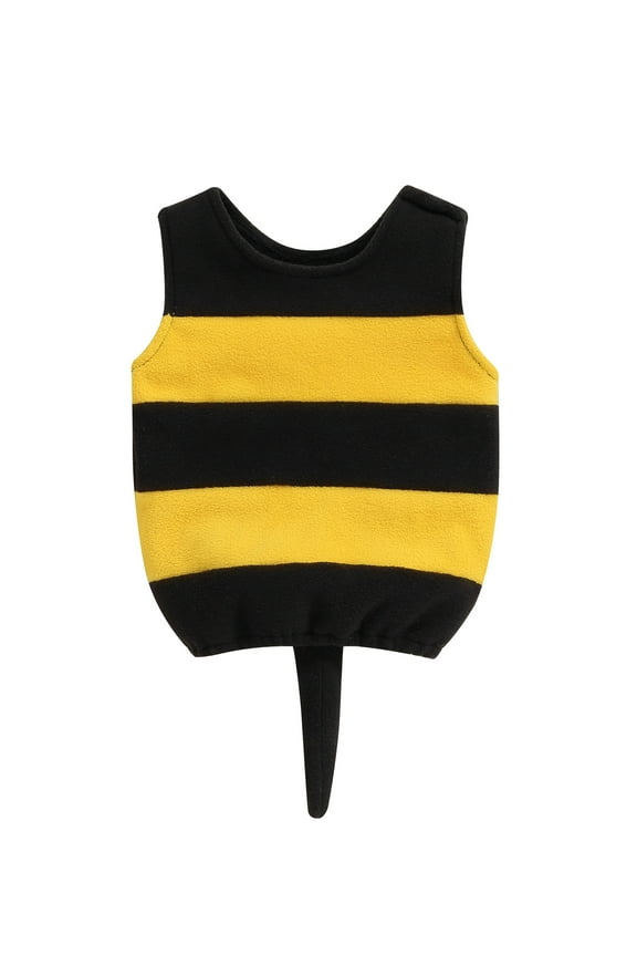 Little Boys Girls Halloween Bee Costume 6M 1T 2T 3T 4T Classic Striped Print Tank Tops with Wings and Tail Kids Animal Halloween Cosplay Party Fancy Outfits