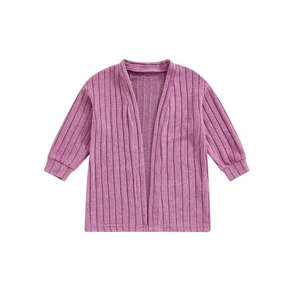 Suealasg Little Boys Girls Knitted Cardigan 1T 2T 3T 4T 5T 6T 7T 8T Kids Autumn Winter Warm Sweater Coat Long Sleeve Ribbed Open Front Outerwear
