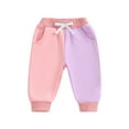 thumbnail image 1 of Suealasg Little Boys Girls Sweartpants Contrast Color Drawstring Sports Pants 6M 1T 2T 3T 4T 5T Toddler Kids Boys Girls Casual Long Pants, 1 of 7