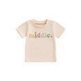 thumbnail image 1 of Suealasg Little Boys Summer Casual Tops Short Sleeve Crewneck Colorful Letter Print Loose Fit T-shirt 1T 2T 3T 4T 5T 6T 7T 8T Kids Child Boys Tee, 1 of 7