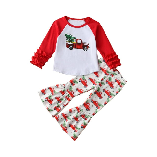Suealasg Little Girl Christmas Outfits Clothes 18M 2T 3T 4T 5T 6T Kids ...