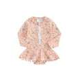 thumbnail image 1 of Suealasg Little Girl Summer One Piece Swimsuit Long Sleeve Floral Print Rash Guard Bathing Suit 1-6 Years Kids Girls Swimwear, 1 of 9