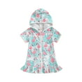 thumbnail image 1 of Suealasg Little Girl Swim Cover Up One-Piece Swimsuit Toddler Short Sleeve Hooded Zipper Watermelon Ice Cream Print Rashguard Swimwear 1T 2T 3T 4T 5T 6T 7T 8T Kids Hooded Dress Bathing Suit, 1 of 9