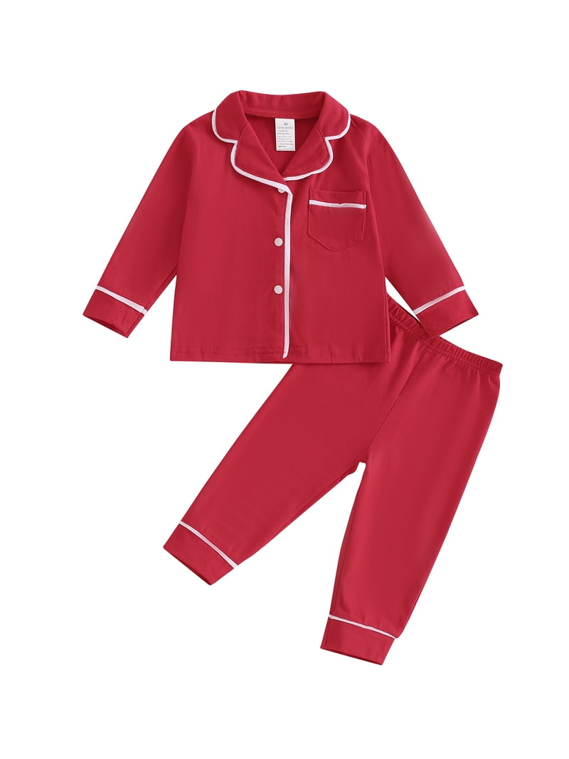 Toddler Silk Pajamas Set - Boys & Girls Satin PJs With Long Sleeve Button-Down Shirt And Pants