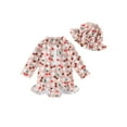 thumbnail image 1 of Suealasg Little Girls Romper Swimsuit 6M 1T 2T 3T 4T 5T Toddler Girls Floral Print Long Sleeve One Piece Swimwear Kids Girls Summer Swimming Suit Beach Wear with Sun Hat, 1 of 8