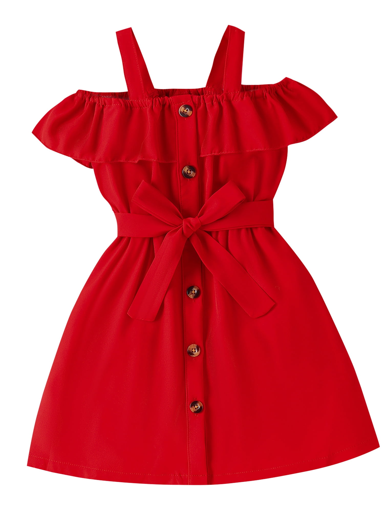 Kids Little Girls' Dress Solid Colored A Line Dress Daily Holiday Vacation Ruffle Black Gray Pink
