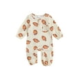 thumbnail image 1 of Suealasg Newborn Baby Boys Girls Fall Outfit  3 6 12 18 Months Infant Long Sleeve Football Print Romper Jumpsuit, 1 of 8