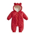 thumbnail image 1 of Suealasg Newborn Baby Boys Girls Snowman Jumpsuits Long Sleeve Round Neck Plush Hoodie Romper 3 6 9 12 Months Infant Winter Warm Clothes, 1 of 7