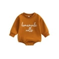 thumbnail image 1 of Suealasg Newborn Baby Boys Girls Thanksgiving Clothes Sweatshirt Romper 3 6 12 18 Months Infant Long Sleeve Letter Embroidery Fall Bodysuit, 1 of 8