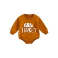 thumbnail image 1 of Suealasg Newborn Baby Boys Girls Thanksgiving Outfit Long Sleeve Letter Print Romper Jumpsuits 3 6 12 18 Months Infant Thanksgiving Clothes, 1 of 7