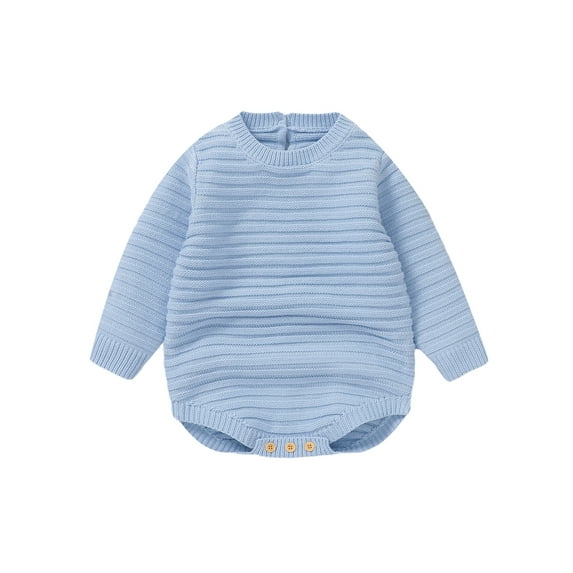 Suealasg Newborn Baby Girl Boy Sweater Romper Long Sleeve Cable Knit Pullover Jumpsuit 1 3 6 9 12 18 Months Infant Fall Warm Loose Knitwear