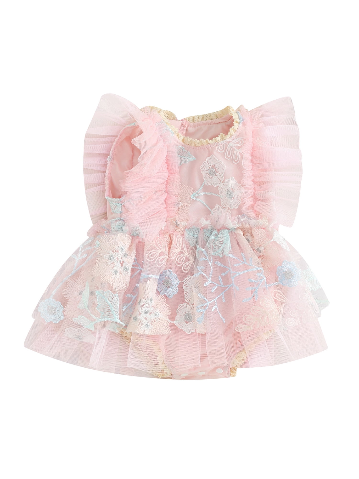 Suealasg Newborn Baby Girl Outfits Butterfly Ruffle Lace Romper ...