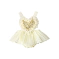 thumbnail image 1 of Suealasg Newborn Baby Girls Romper Dress Sleeveless Backless Heart Sequins Tulle Bodysuit 3M 6M 12M 18M 24M Toddler Girls Summer Clothes, 1 of 9