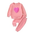 thumbnail image 1 of Suealasg Newborn Girl Valentine's Day Outfits 2Pcs Baby Girl Clothes Set Crew Neck Long Sleeve Heart Embroidery Sweatshirts Long Pants 3 6 9 12 18 24 Months Infant Girls Autumn Clothing, 1 of 9