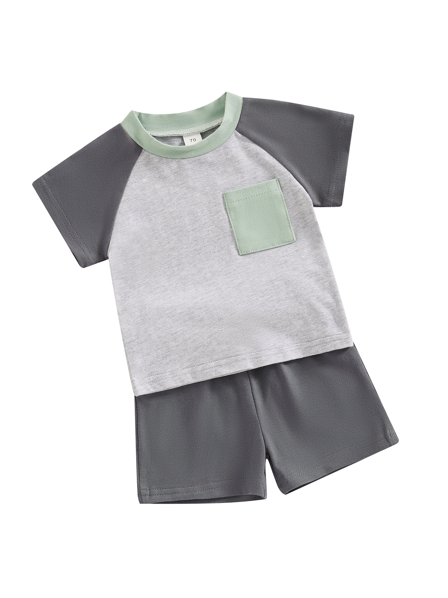 Baby Boys Beige “Ran Out End” Print Summer 2-Piece Shorts Set main image 0