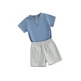 thumbnail image 1 of Suealasg Toddler Baby Boys Clothes 2Pcs Kids Summer Outfit Set hort Sleeve T-Shirts Tops Elastic Waist Shorts 0-3 Years, 1 of 9