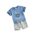thumbnail image 1 of Suealasg Toddler Baby Boys Easter 2Pcs Clothes 6M 1T 2T 3T Kids Boys Summer Casual Shorts Sets Short Sleeve Bunny Print T-shirt Tops+ Elastic Waist Floral Print Shorts, 1 of 9