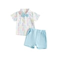 thumbnail image 1 of Suealasg Toddler Baby Boys Easter Clothes Set Short Sleeve Bunny Print Button-up Bow Tie Shirt Elastic Shorts Sets 6M 12M 18M 24M 2T 3T 4T Kids 2pcs Summer Gentlemen Outfits, 1 of 7