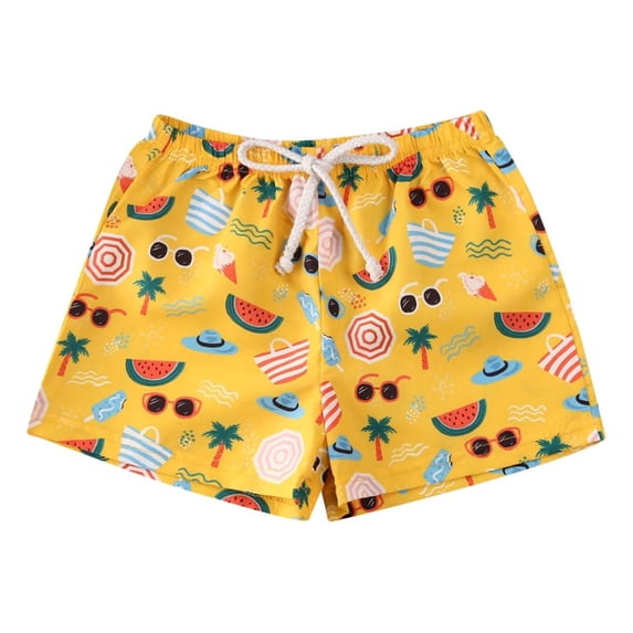 Suealasg Toddler Baby Boys Swim Trunks Beachwear 6M 1T 2T 3T 4T Kids Summer Cartoon Tropical Print Swim Trunk Shorts Swimsuit Beach Board Shorts