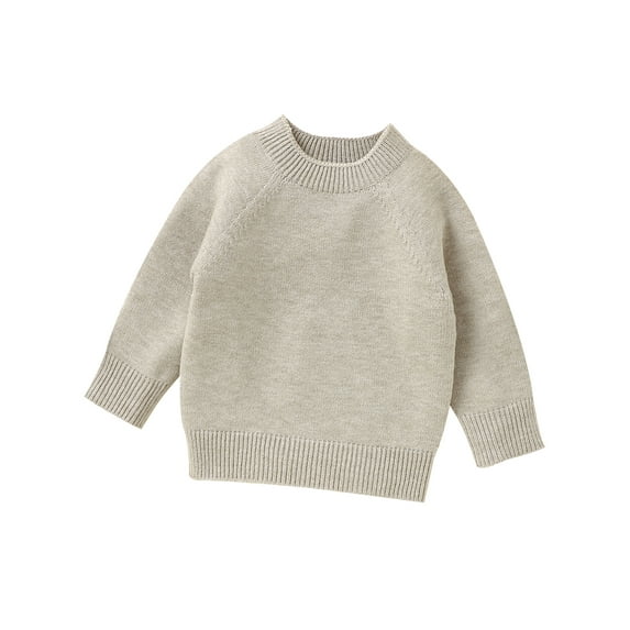 Suealasg Toddler Baby Girl Boy Knitted Sweater Long Sleeve Thick Knit Pullover Autumn Winter Warm Knitwear