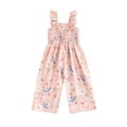 thumbnail image 1 of Suealasg Toddler Baby Girl Jumpsuit Summer Casual Clothes 6M 12M 18M 24M 2T 3T 4T Newborn Sleeveless Floral Print Wide Leg Romper Pants, 1 of 7
