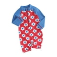 thumbnail image 1 of Suealasg Toddler Baby Girl One Piece Swimsuits Infant Girl Long Sleeve Flower Print Zipper Jumpsuit Bathing Suit 6M 1T 2T 3T Kids Girls Summer Rash Guard Swimwear Beachwear, 1 of 9