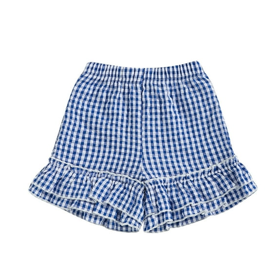 Suealasg Toddler Baby Girl Summer Shorts Elastic Waist Plaid Shorts Infant Casual Shorts