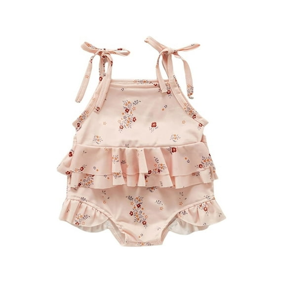 Suealasg Toddler Baby Girls Bikini Sets Infant Baby Girls 2pcs Swimsuits Floral Lemon Print Camisole Tops Shorts Infants Newborn Summer Swimwear Bathing Suit 3-24 Months