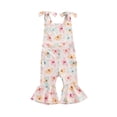 thumbnail image 1 of Suealasg Toddler Baby Girls Summer Flare Jumpsuit Floral/Butterfly Print Sleeveless Bell-Bottoms Romper Overalls, 1 of 7