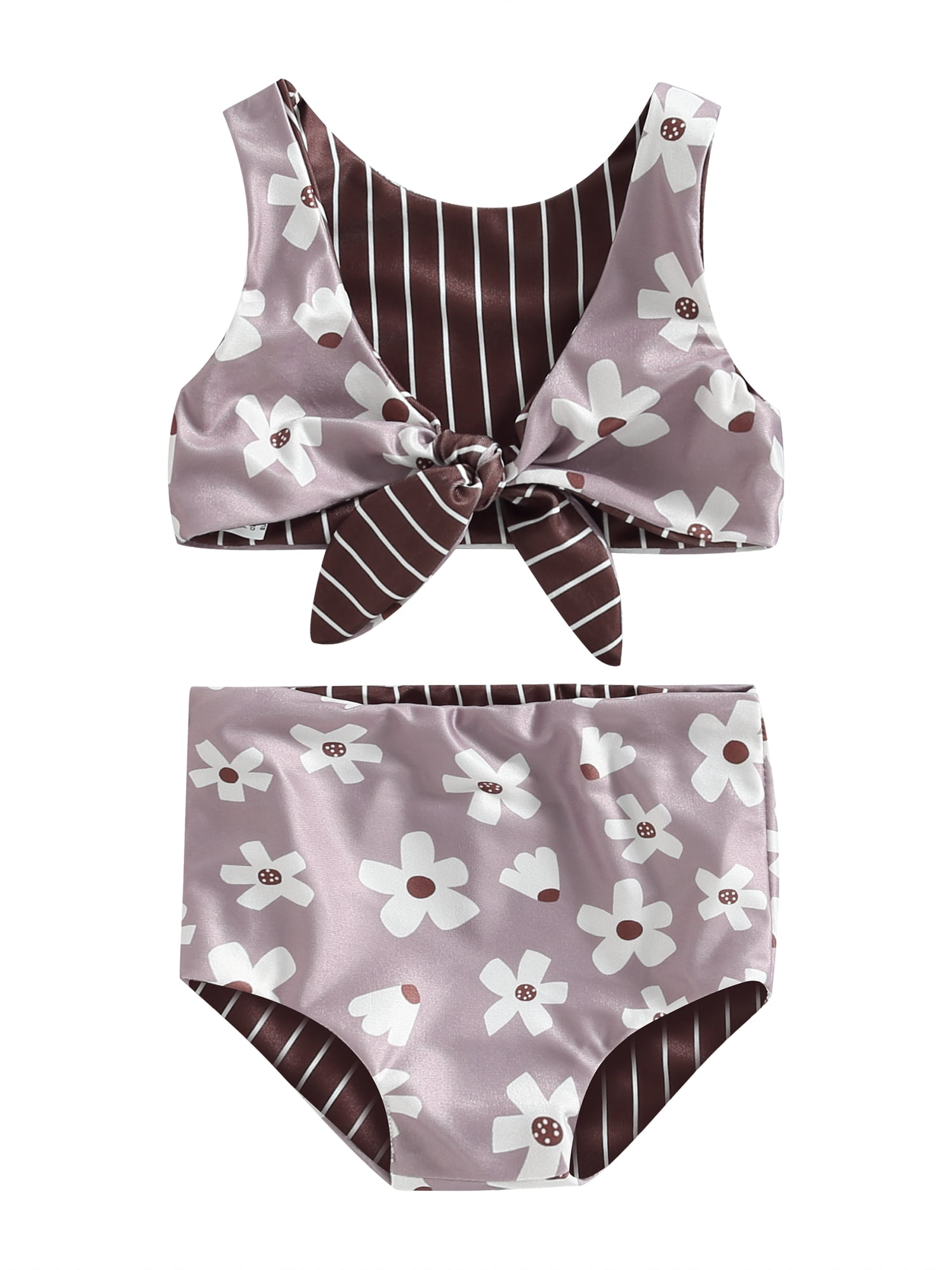 Toddler Knit Bikini Top and Bottom 2 Piece Set (2-5y) - Olive main image 1