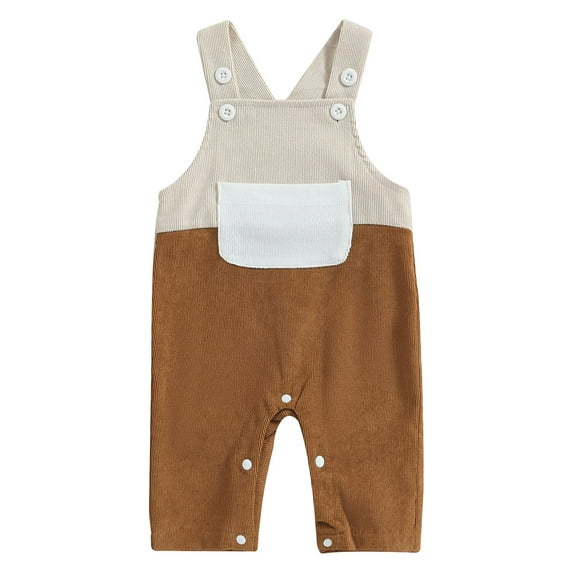 Suealasg Toddler Boy Suspender Overalls Pants 6M 12M 18M 2T 3T Kids Boy Patchwork Contrast Color One Piece Jumpsuit for Children Boy，Spring Fall