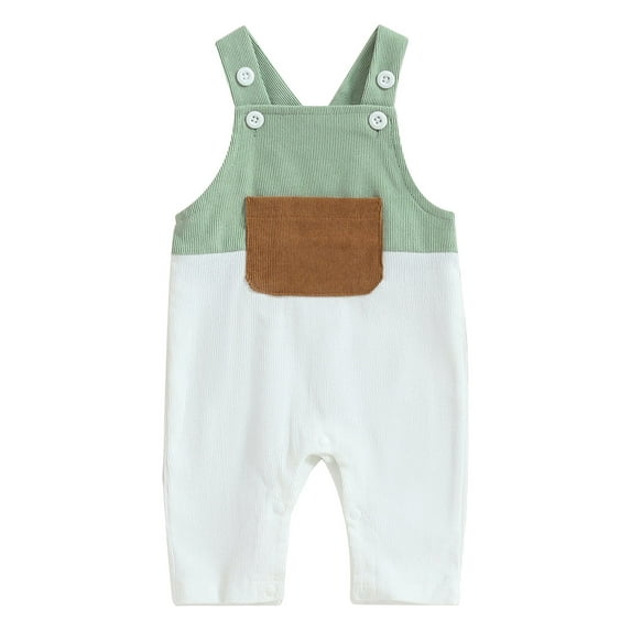 Suealasg Toddler Boy Suspender Overalls Pants 6M 12M 18M 2T 3T Kids Boy Patchwork Contrast Color One Piece Jumpsuit for Children Boy,Spring Fall