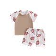 thumbnail image 1 of Suealasg Toddler Boys Clothes 6M 1T 2T 3T Short Sleeve Rugby Print T-Shirt Tops and Shorts Sets 2Pcs Baby Summer Vacation Outfits, 1 of 7