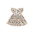 thumbnail image 1 of Suealasg Toddler Girl Casual Dress 6M 1T 2T 3T 4T Fly Sleeves Rooster Hen Print A-line Dress Kids Baby Girls Country Clothes, 1 of 8