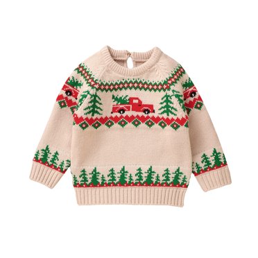Kids Knit One-Piece Bodysuit Sweater Romper & Cap Christmas Red