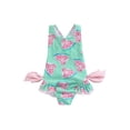 thumbnail image 1 of Suealasg Toddler Girl Summer One Piece Swimsuit Sleeveless Watermelon/Floral Print Swimwear 1T 2T 3T 4T 5T 6T Kids Little Girls Bathing Suit Beachwear, 1 of 7
