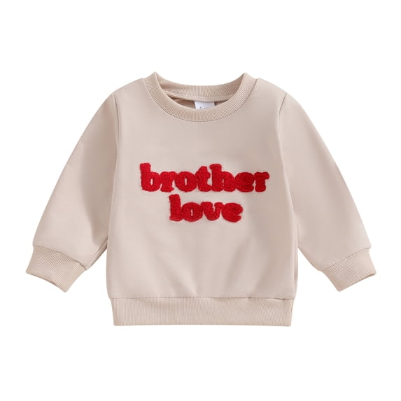 Suealasg Toddler Girl Valentine’s Day Sweatshirts 6M 12M 18T 24T 3T 4T Baby Valentine’s Day Clothes Fuzzy Letter Embroidery Long Sleeve Round Neck Pullover Tops for Kids Girls