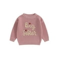 thumbnail image 1 of Suealasg Toddler Girls Autumn Winter Knit Sweater Long Sleeve Crewneck Letters Print Knitwear Pullover Tops 1T 2T 3T 4T 5T Kids Girls Fall Clothes, 1 of 7