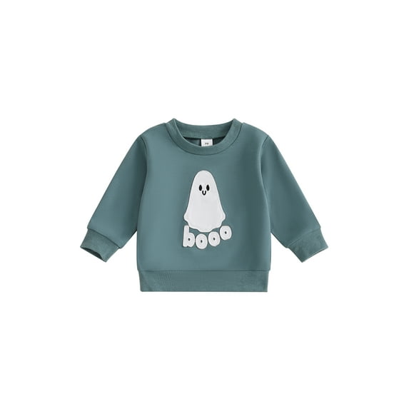 Suealasg Toddler Girls Boys Fall Sweatshirt 1T 2T 3T Long Sleeve Round Neck Ghost Pumpkin Print Pullover Tops Toddler Halloween Casual Sweatshirt
