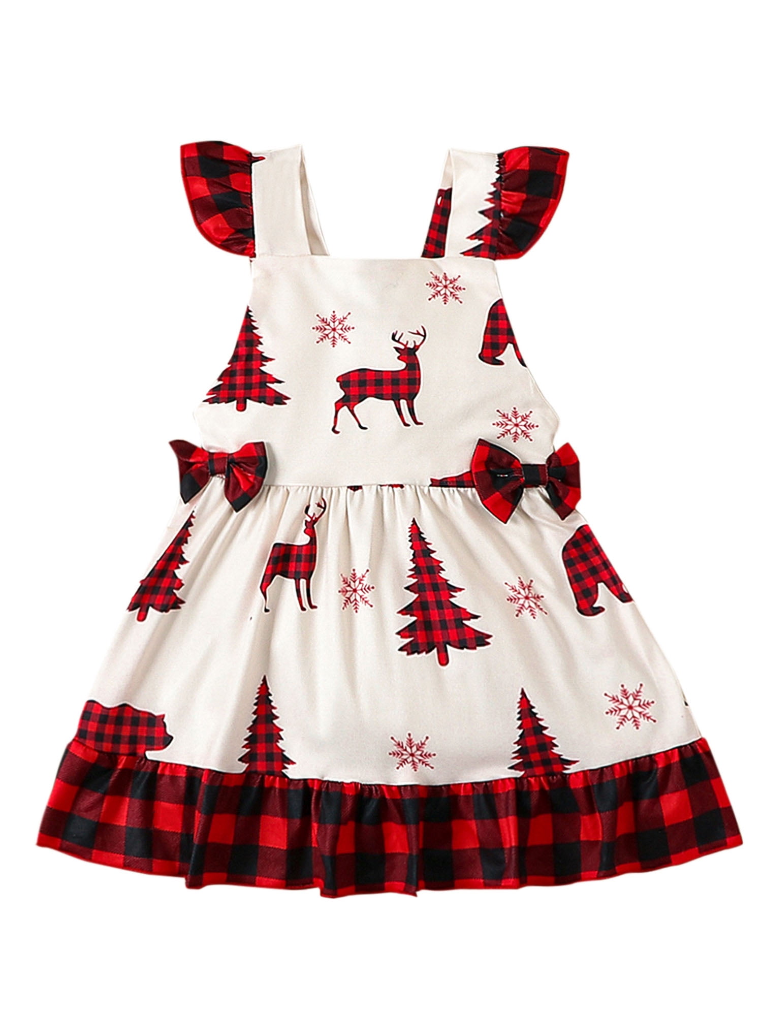 Suealasg Toddler Girls Christmas Dress 6M 9M 1T 2T 3T Kids Girls