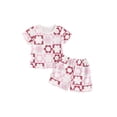 thumbnail image 1 of Suealasg Toddler Girls Clothes 6M 1T 2T 3T Baby Girls 2Pcs Summer Casual Outfits Floral Print Short Sleeve T-Shirts Tops Elastic Waist Shorts Set, 1 of 7