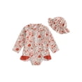 thumbnail image 1 of Suealasg Toddler Girls Rash Guard Swimsuit Rompers Long Sleeve Floral Print Baby Ruffles Bathing Suit Swimwear with Swim Cap, 1 of 9