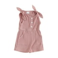 thumbnail image 1 of Suealasg Toddler Girls Rompers 6M 1T 2T 3T 4T Kids Girls Summer Casual Jumpsuit Sleeveless Ribbed Knitted Shorts Overalls, 1 of 9