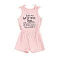 thumbnail image 1 of Suealasg Toddler Girls Summer Clothes 1T 2T 3T 4T 5T Short Sleeve Letter Print Tank Tops + Shorts Kids Baby Girls Outfits Sets, 1 of 7