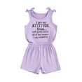 thumbnail image 1 of Suealasg Toddler Girls Summer Clothes 1T 2T 3T 4T 5T Short Sleeve Letter Print Tank Tops + Shorts Kids Baby Girls Outfits Sets, 1 of 7