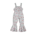 thumbnail image 1 of Suealasg Toddler Girls Summer Jumpsuit 1T 2T 3T 4T 5T Little Girl Flared Overalls Kids Girls Sleeveless Flare Print Romper Pants, 1 of 7