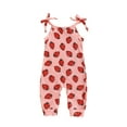 thumbnail image 1 of Suealasg Toddler Girls Summer Jumpsuit 6M 1T 2T 3T 4T Strawberry Print Bandage Sleeveless Romper Playsuit Bodysuits 4T Girl Clothes, 1 of 8